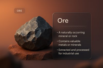 3D Illustration of Ore with Integrated Design Elements