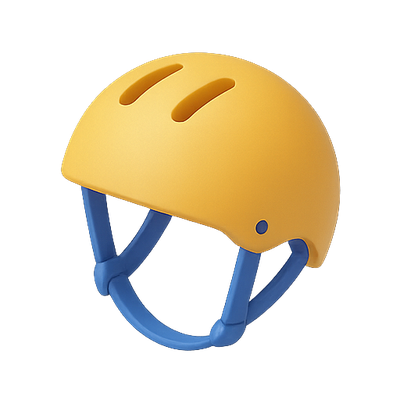 Stylish Yellow Bicycle Helmet with Blue Straps
