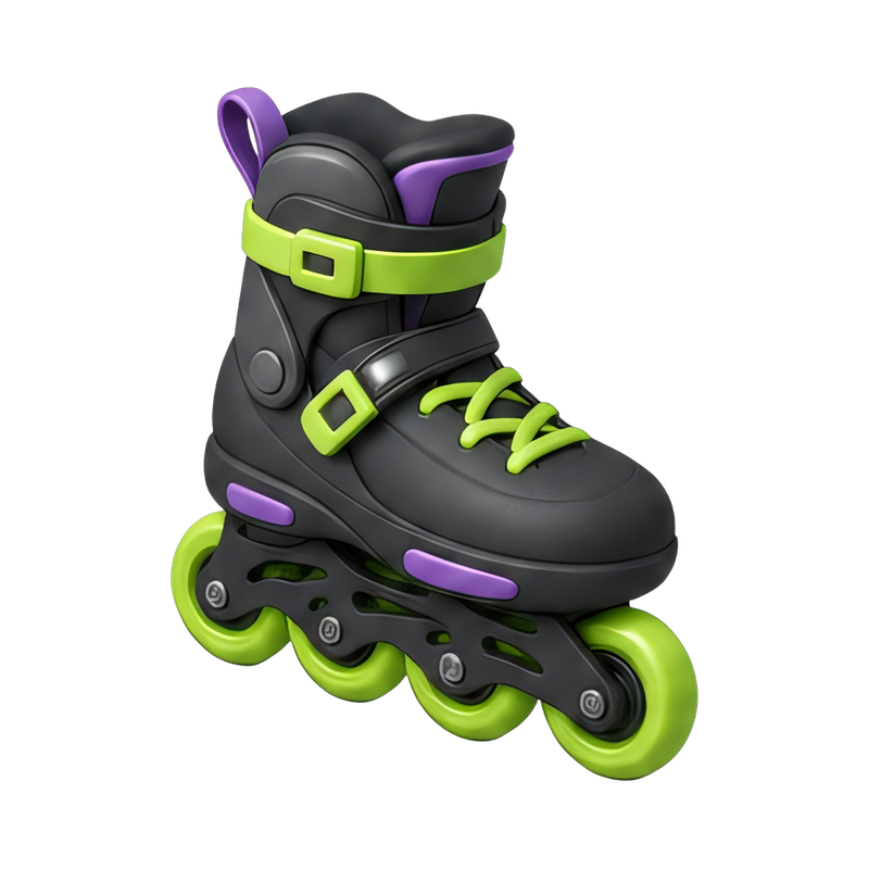 vibrant neon rollerblades
