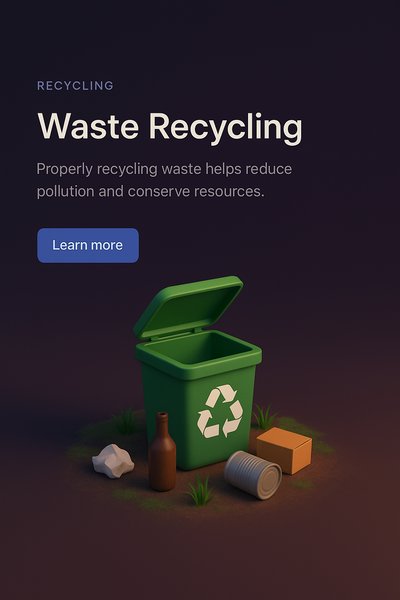Detailed 3D Scene of Waste Recycling for Eco Awareness
