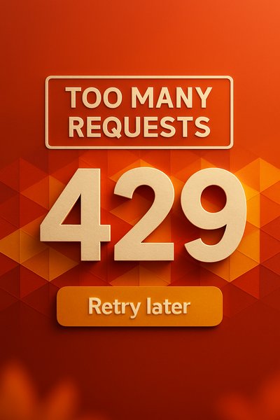 Error Message Graphic for Too Many Requests (429)