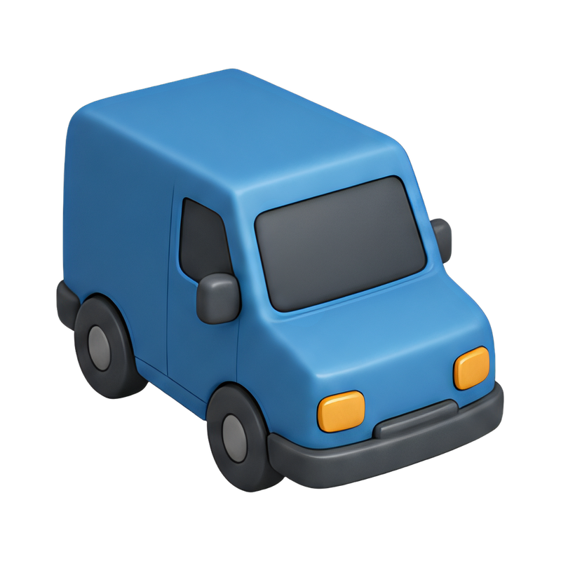 small delivery van on the road