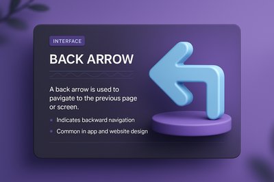 Stylish Web Design Featuring a 3D Back Arrow