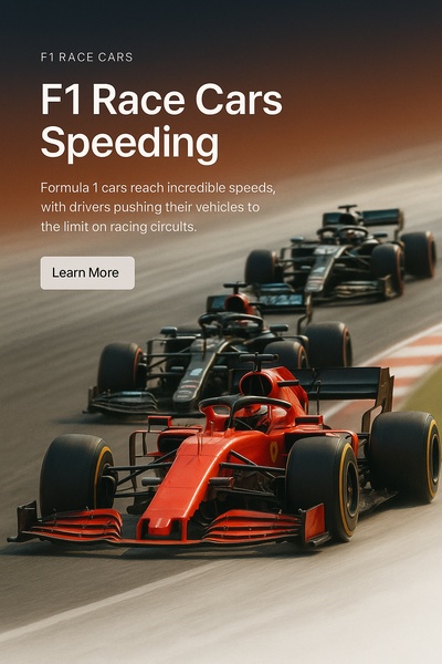 F1 Race Cars Speeding on the Track in High-Resolution