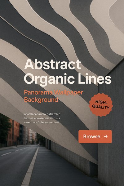 Abstract Organic Lines - Panorama Wallpaper Background Design