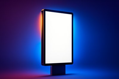 Blank Digital Billboard in Night Cityscape