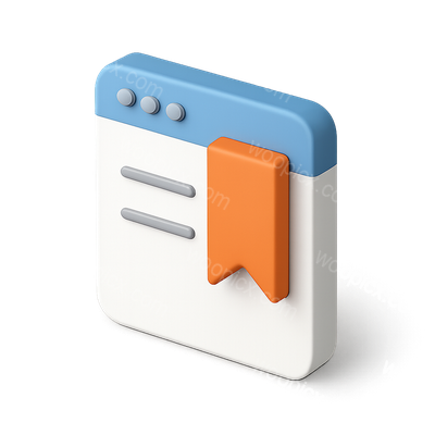 Stylish 3D Bookmark Icon for Webpages