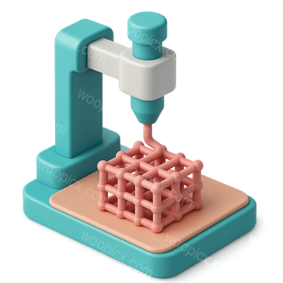 3D Bioprinting Scaffold Icon in Isometric Style
