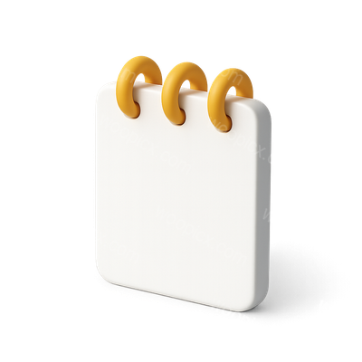 Stylish 3D Icon with Yellow Rings on a Transparent Background