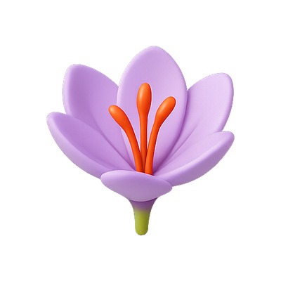 Stylized Purple Flower Emoji Design