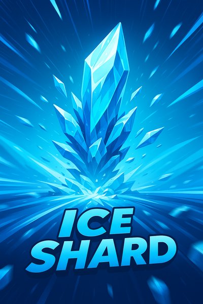 Dynamic Ice Shard Illustration with Bold Text