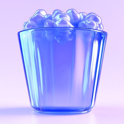 Stylized Glass Container with Soft Texture
