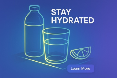 Dynamic Neon Composition with Hydration Theme