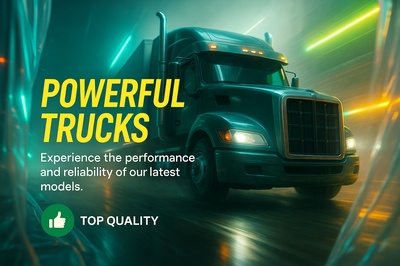 Dynamic Neon Truck Advertisement Slide Design