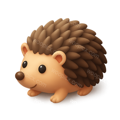 Charming 3D Hedgehog Icon with Spines