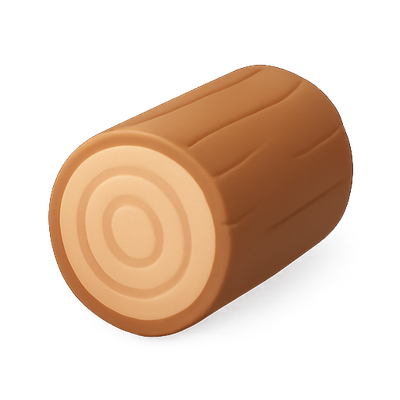 Realistic Wooden Log Illustration for Design Use