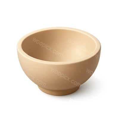 3D Bowl Icon with Isometric Perspective and Volumetric Feel