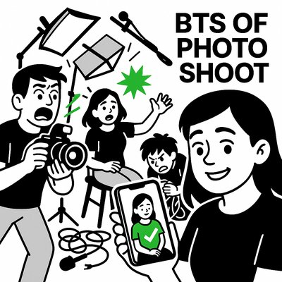 Behind-the-Scenes Illustration of a Photo Shoot