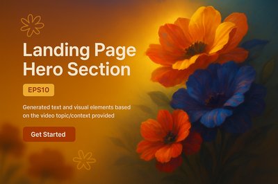 Colorful Floral Hero Section for Landing Page Design