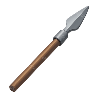 Stylized 3D War Pike Icon with Volumetric Detail