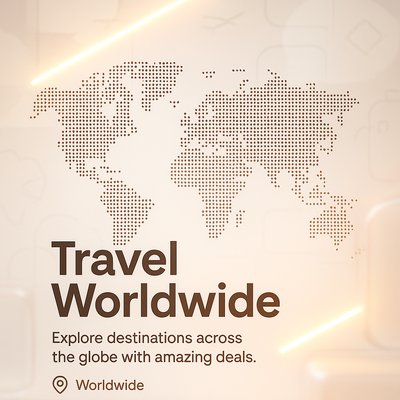 Stylish Dotted World Map for Travel Promotions