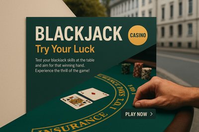 Realistic Blackjack Table Design with Engaging Elements