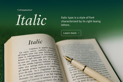 Stylish Web Page Design Featuring Italic Typography