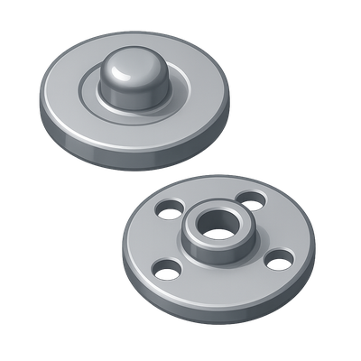 3D Illustration of a Snap Fastener Icon with Isometric View