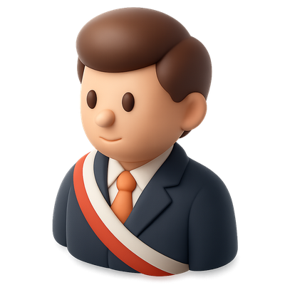 3D Mayor Icon in Isometric Style with Sash