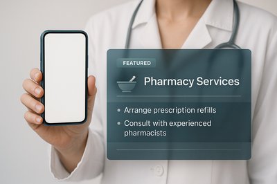 Pharmacy Services Display on Medical Phone Screen