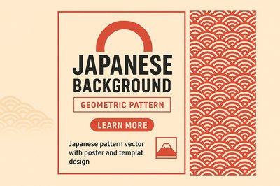 Japanese Themed Background with Geometric Pattern