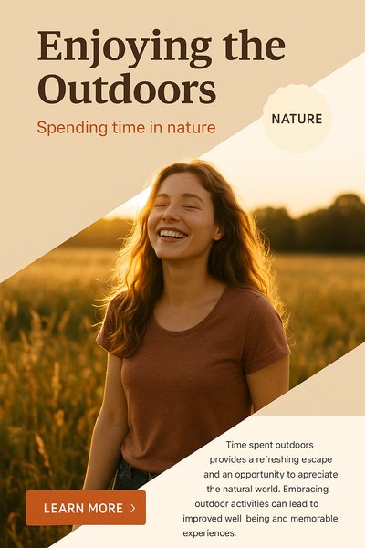Happy Woman Enjoying the Outdoors in a Sunlit Field