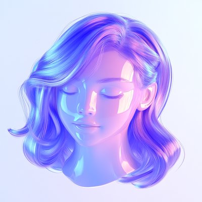 3D Render of a Stylized Hair Model with Soft Lighting