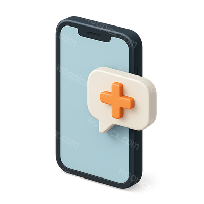 3D Smartphone Notification Icon with Message Bubble