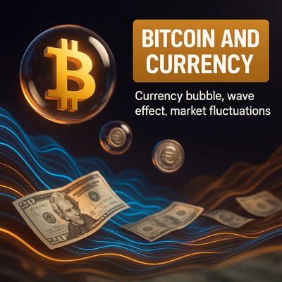 Digital Illustration of Bitcoin and Currency Dynamics