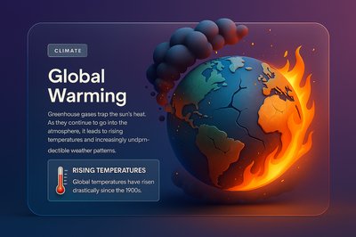 Concept of Global Warming and Climate Change Illustrated