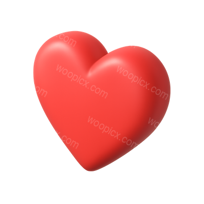 Stylish 3D Heart Icon with Glossy Finish