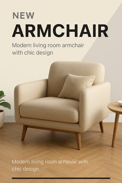 Chic Modern Living Room with Stylish Armchair