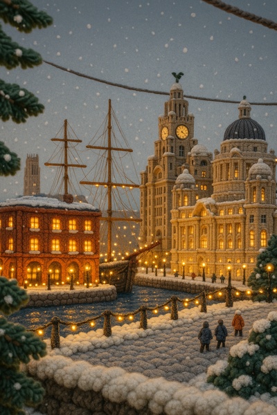 Charming Winter Scene at Liverpool Waterfront