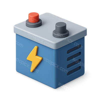3D Icon of a Battery Bank with Volumetric Design