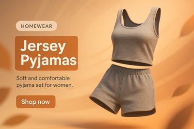 Promotional Homewear Graphic Featuring Jersey Pyjamas for Women