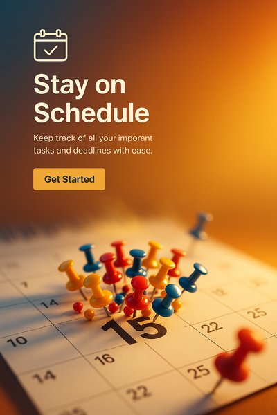 Task Management Calendar with Pushpins for Scheduling