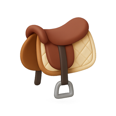 Stylized Cartoon Horse Saddle Illustration
