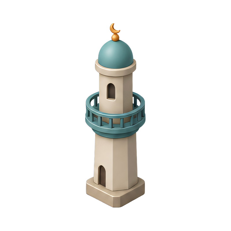Elegant minaret with balcony view