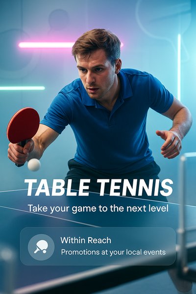 Dynamic Table Tennis Promotional Image with Engaging Visuals