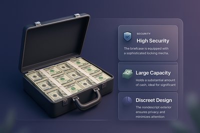 3D Illustration of a Briefcase Filled with Cash