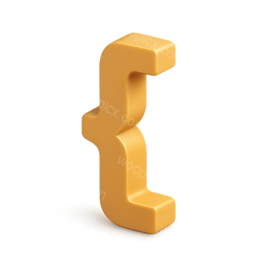 Stylish 3D Bracket Icon with Volumetric Feel
