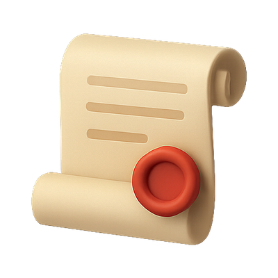 Stylized Document Icon with Wax Seal