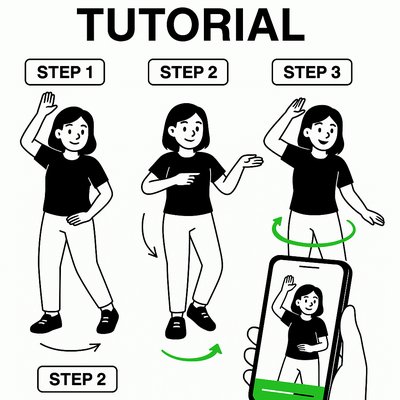 Step-by-Step Tutorial Graphic for Movement Demonstration