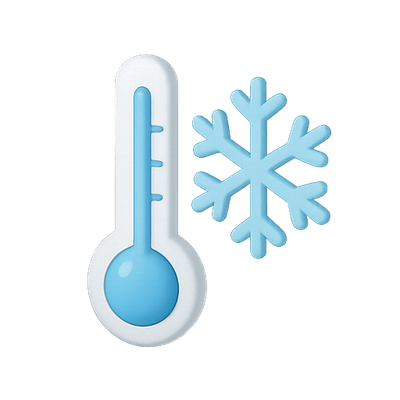 Stylized Thermometer and Snowflake Icons